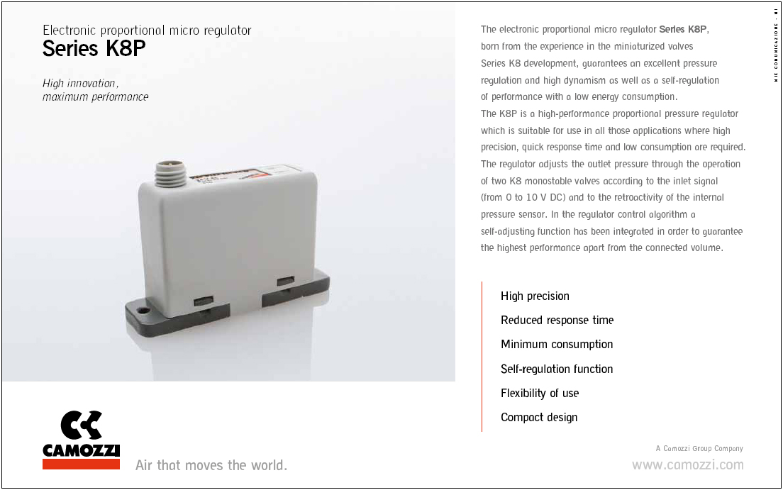 Electronic proportional micro regulator