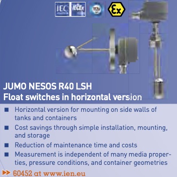 JUMO NESOS R40 LSH Float Switches in Horizontal Version