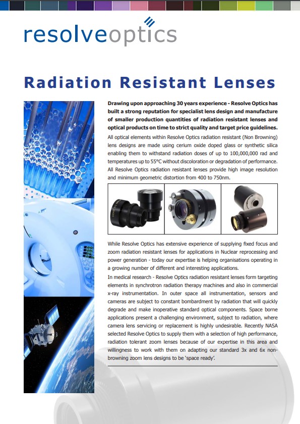 Introduction to Radiation Resistant Lenses