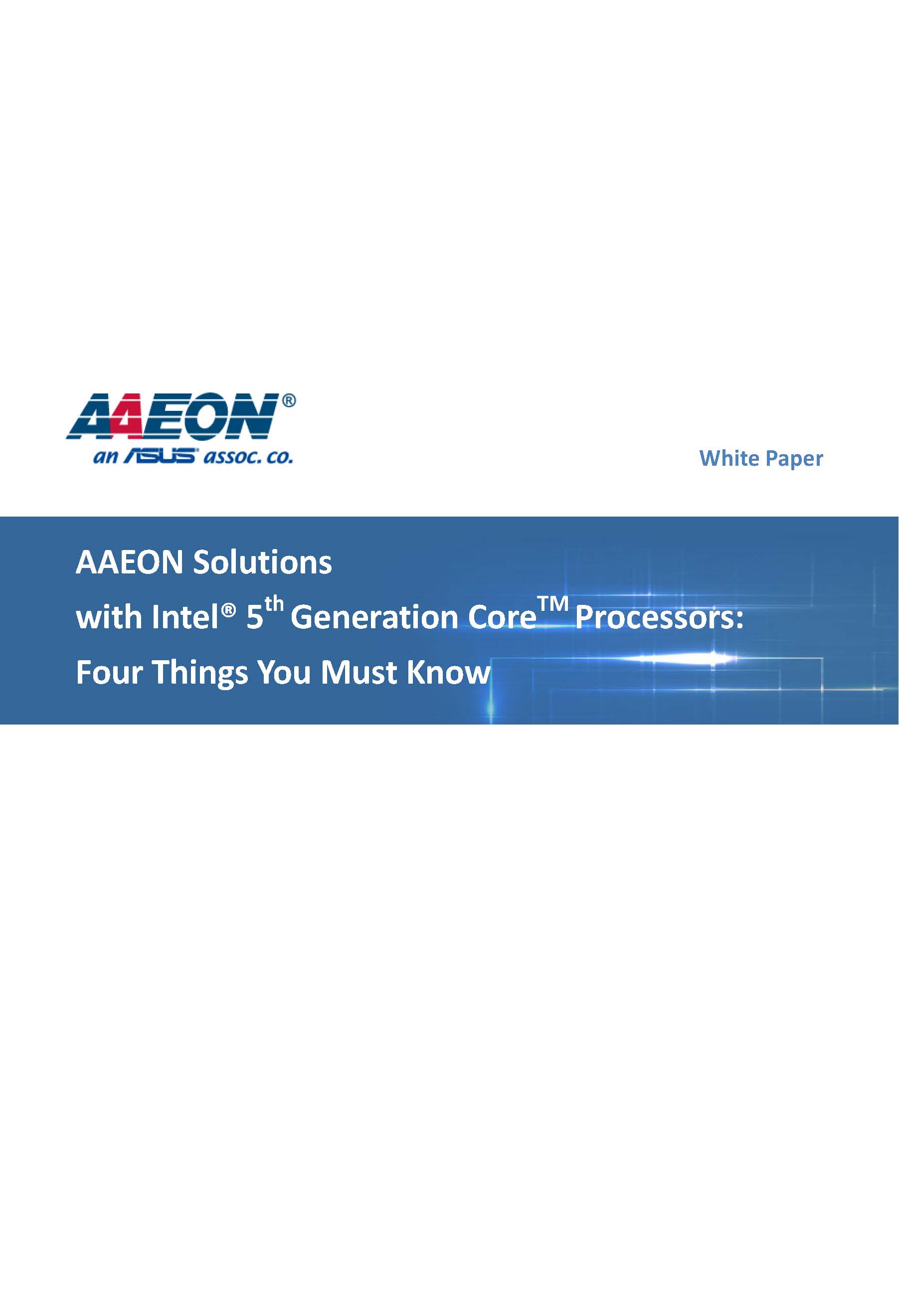 Solutions with Intel® 5th Generation CoreTM Processors