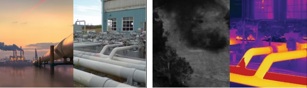 Oil and gas pipelines – visual images and leaks visualized by OGI
