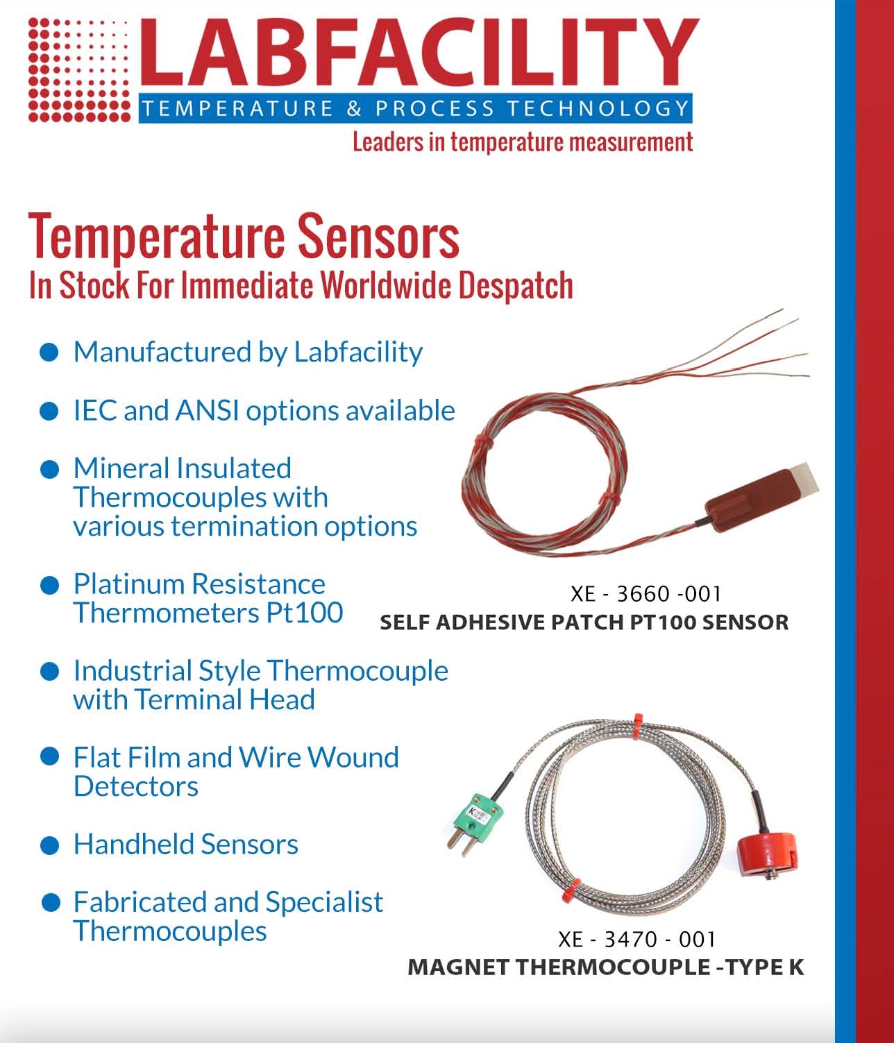Temperature Sensors in Stock for Immediate Worldwide Despatch