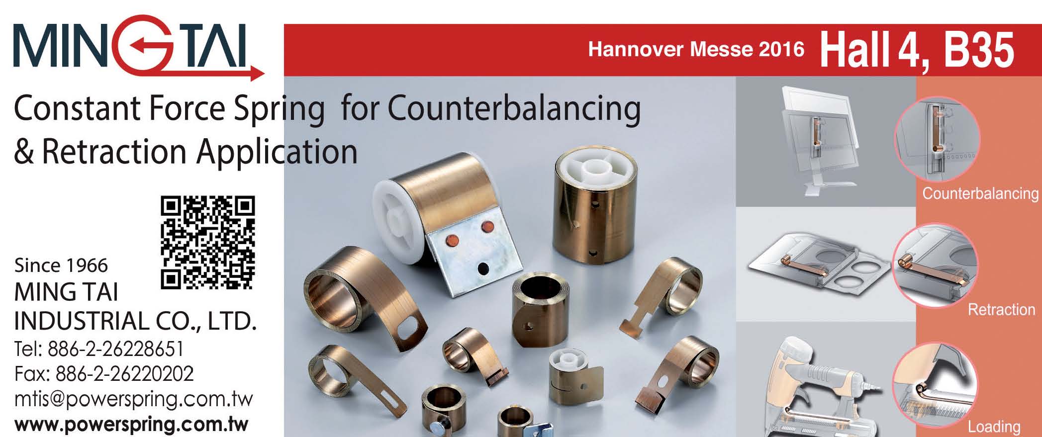 Constant Force Spring for Counterbalancing & Retraction Application