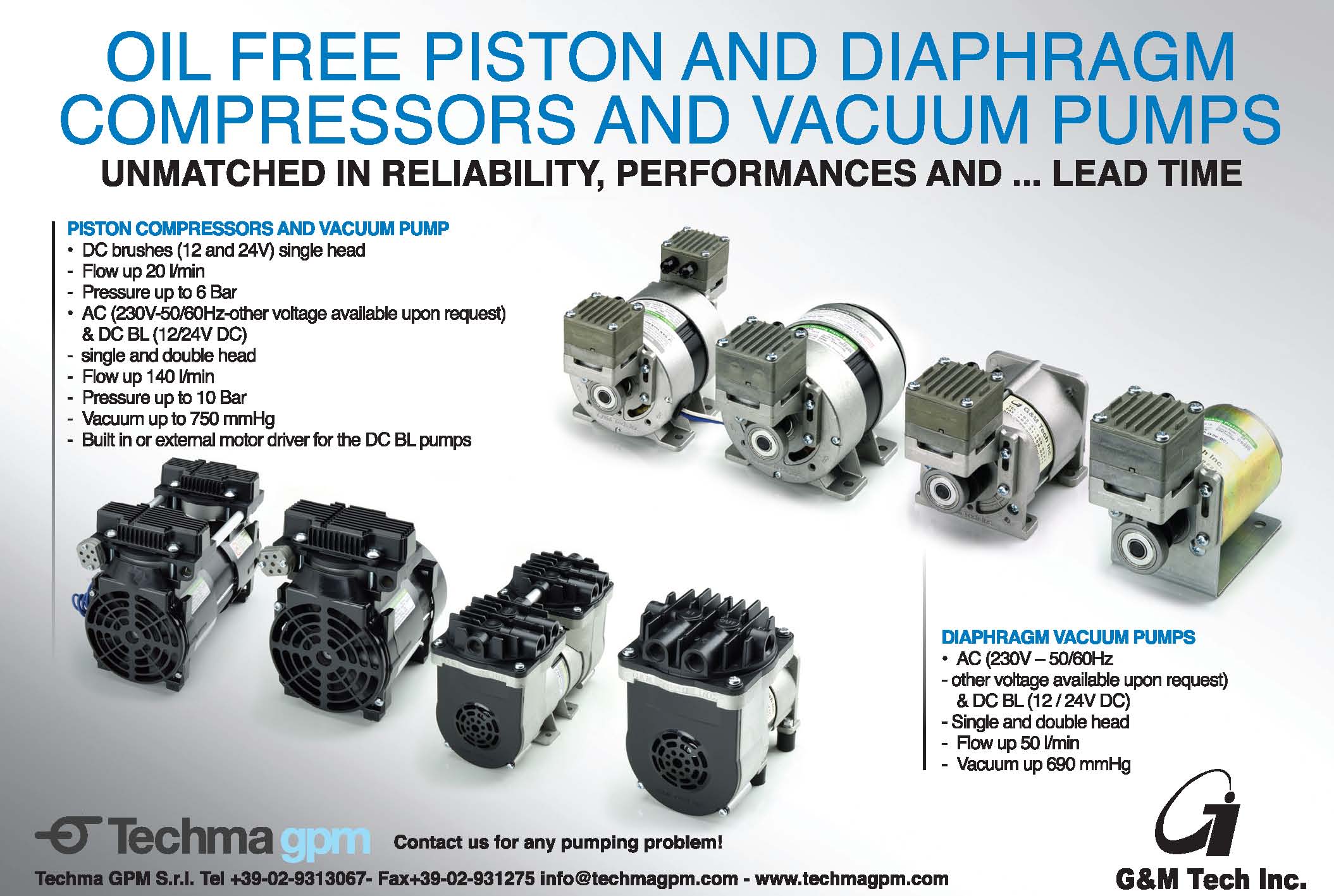 Oil Free Compressors and Pumps